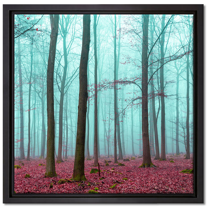 abstrakter Wald auf Leinwandbild Quadratisch gerahmt Größe 40x40