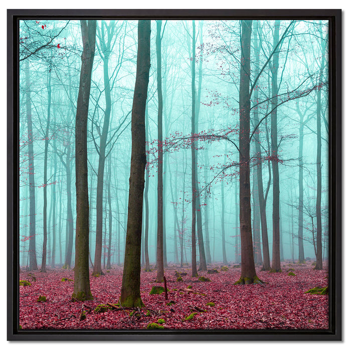 abstrakter Wald auf Leinwandbild Quadratisch gerahmt Größe 60x60