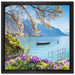 Genfer See im Sonnenschein auf Leinwandbild Quadratisch gerahmt Größe 40x40