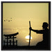 Samurai-Meister vor Horizont auf Leinwandbild Quadratisch gerahmt Größe 60x60