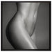schlanker nackter Frauenkörper auf Leinwandbild Quadratisch gerahmt Größe 70x70