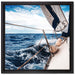 Die weißen Segel der Yacht auf Leinwandbild Quadratisch gerahmt Größe 40x40