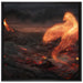 Brennender Phönix Vulkanlandschaft auf Leinwandbild Quadratisch gerahmt Größe 70x70