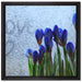 Frühlingsblumen Tropfen auf Leinwandbild Quadratisch gerahmt Größe 40x40