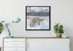 Eisbär auf Eisberg auf Leinwandbild gerahmt Quadratisch verschiedene Größen im Wohnzimmer