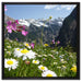 Wunderschöne Blumen Alpenwiese auf Leinwandbild Quadratisch gerahmt Größe 60x60