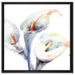 Aquarell Blüten Callas Kunst auf Leinwandbild Quadratisch gerahmt Größe 60x60