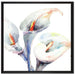 Aquarell Blüten Callas Kunst auf Leinwandbild Quadratisch gerahmt Größe 70x70