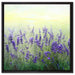 Schöner Lavendel im Regen auf Leinwandbild Quadratisch gerahmt Größe 60x60