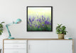 Schöner Lavendel im Regen auf Leinwandbild gerahmt Quadratisch verschiedene Größen im Wohnzimmer