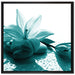 Düstere Lilie mit Zen Steinen auf Leinwandbild Quadratisch gerahmt Größe 70x70