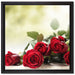 Rosenstrauß auf Holztisch auf Leinwandbild Quadratisch gerahmt Größe 40x40