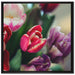 Wunderbarer Tulpenstrauß auf Leinwandbild Quadratisch gerahmt Größe 70x70