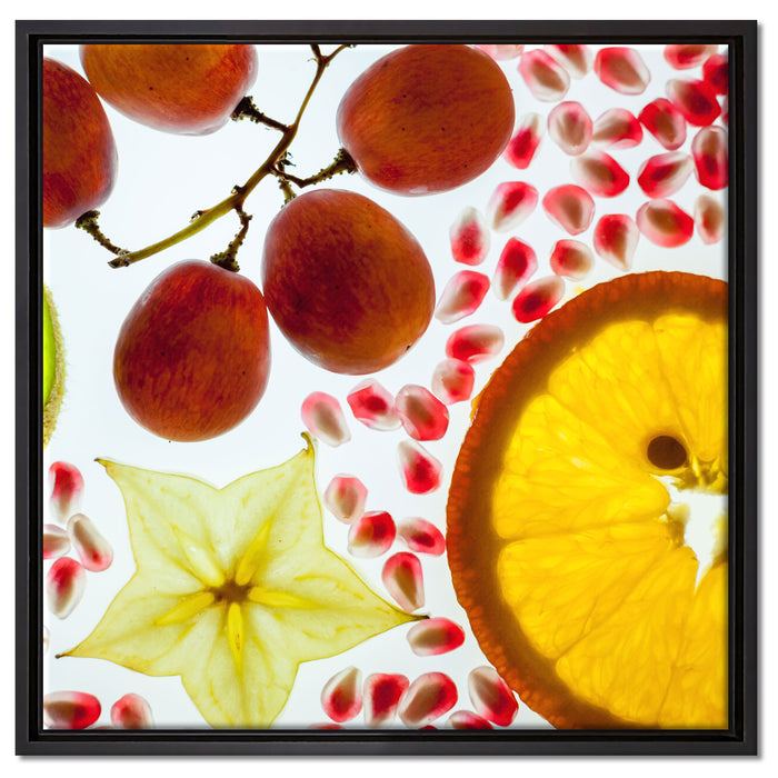Früchtetraum mit Sternenfrucht auf Leinwandbild Quadratisch gerahmt Größe 60x60