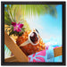 Ananas macht Urlaub auf Leinwandbild Quadratisch gerahmt Größe 40x40