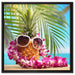 Ananas mit Sonnenbrille auf Leinwandbild Quadratisch gerahmt Größe 60x60