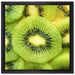 Grüne Kiwis Obstsalat auf Leinwandbild Quadratisch gerahmt Größe 40x40