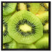 Grüne Kiwis Obstsalat auf Leinwandbild Quadratisch gerahmt Größe 60x60