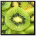 Grüne Kiwis Obstsalat auf Leinwandbild Quadratisch gerahmt Größe 70x70