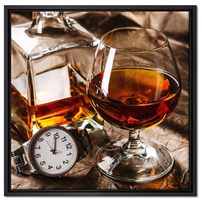 Man Things Whiskey auf Leinwandbild Quadratisch gerahmt Größe 60x60