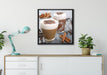 Schokolade und Kaffee auf Leinwandbild gerahmt Quadratisch verschiedene Größen im Wohnzimmer