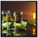 Tequila mit Limetten auf Leinwandbild Quadratisch gerahmt Größe 70x70