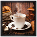 heißer aufgebrühter Kaffee auf Leinwandbild Quadratisch gerahmt Größe 40x40