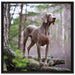 Edler Weimaraner im Wald auf Leinwandbild Quadratisch gerahmt Größe 70x70