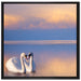 Schwäne in Abenddämmerung auf Leinwandbild Quadratisch gerahmt Größe 70x70