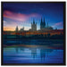 Polarlichter Skyline Köln auf Leinwandbild Quadratisch gerahmt Größe 70x70