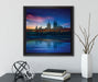 Polarlichter Skyline Köln  auf Leinwandbild Quadratisch gerahmt mit Kirschblüten