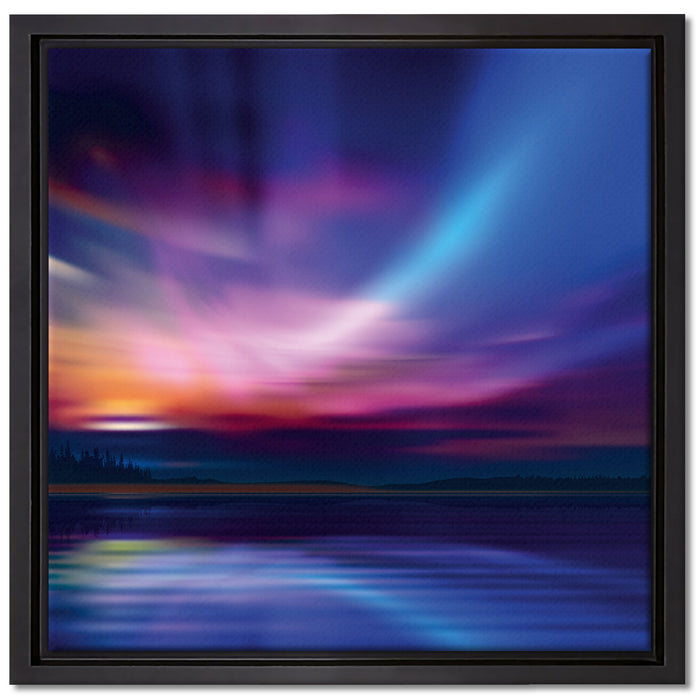 Nordische Polarlichter auf Leinwandbild Quadratisch gerahmt Größe 40x40