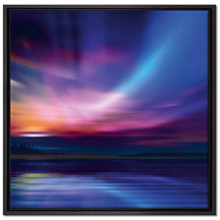 Nordische Polarlichter auf Leinwandbild Quadratisch gerahmt Größe 70x70