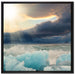 Blaues Polareis im Sonnenschein auf Leinwandbild Quadratisch gerahmt Größe 70x70