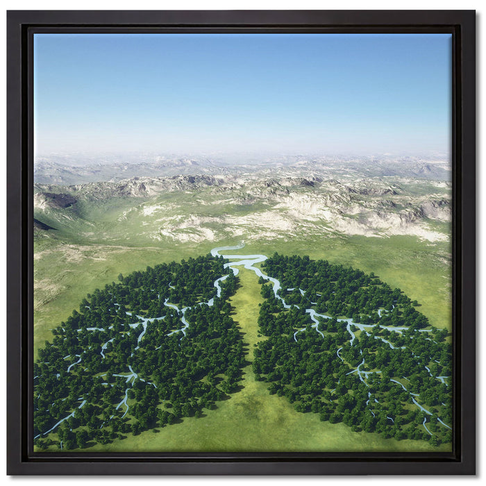 Grüne Lunge der Natur auf Leinwandbild Quadratisch gerahmt Größe 40x40