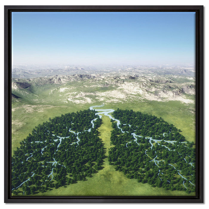 Grüne Lunge der Natur auf Leinwandbild Quadratisch gerahmt Größe 60x60