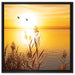 Sonnenuntergang am See auf Leinwandbild Quadratisch gerahmt Größe 60x60