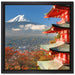 Tempel am Fudschijama Japan auf Leinwandbild Quadratisch gerahmt Größe 40x40