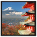 Tempel am Fudschijama Japan auf Leinwandbild Quadratisch gerahmt Größe 60x60