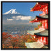 Tempel am Fudschijama Japan auf Leinwandbild Quadratisch gerahmt Größe 70x70