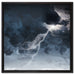 Blitz am Himmel auf Leinwandbild Quadratisch gerahmt Größe 60x60