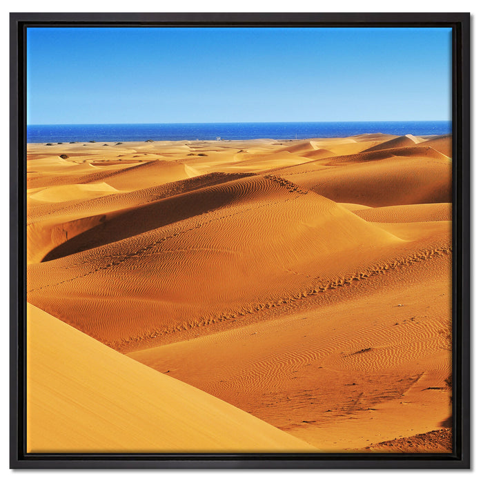 Wüste am Meer auf Leinwandbild Quadratisch gerahmt Größe 60x60