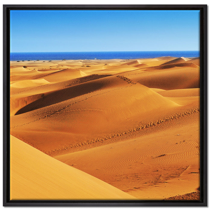 Wüste am Meer auf Leinwandbild Quadratisch gerahmt Größe 70x70