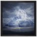 Blitze am stürmischen Himmel auf Leinwandbild Quadratisch gerahmt Größe 40x40