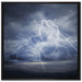 Blitze am stürmischen Himmel auf Leinwandbild Quadratisch gerahmt Größe 70x70