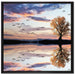 Baum spiegelt sich im Wasser auf Leinwandbild Quadratisch gerahmt Größe 70x70