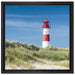 Leuchtturm hinter Dünen auf Leinwandbild Quadratisch gerahmt Größe 40x40