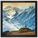 Tempel an Bergen in Tibet auf Leinwandbild Quadratisch gerahmt Größe 40x40