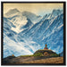 Tempel an Bergen in Tibet auf Leinwandbild Quadratisch gerahmt Größe 70x70
