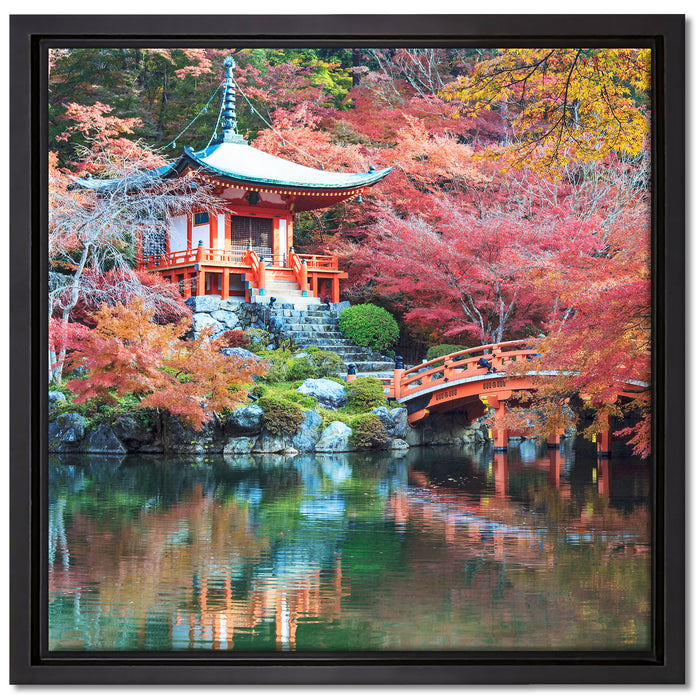 Wunderschönes Kloster in Japan auf Leinwandbild Quadratisch gerahmt Größe 40x40